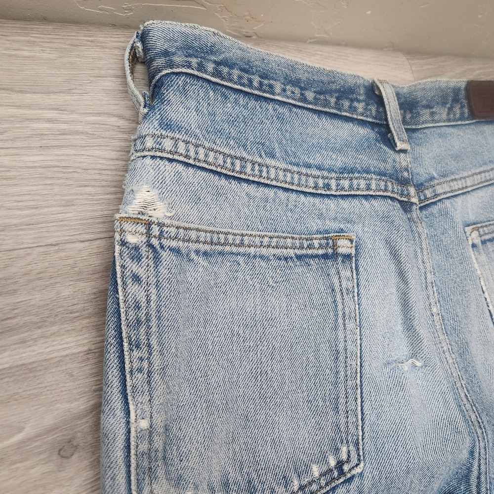 Vintage LL Bean Light Wash Natural Fit Jeans 33x34 Distressed Denim Straight Leg - Picture 9 of 16